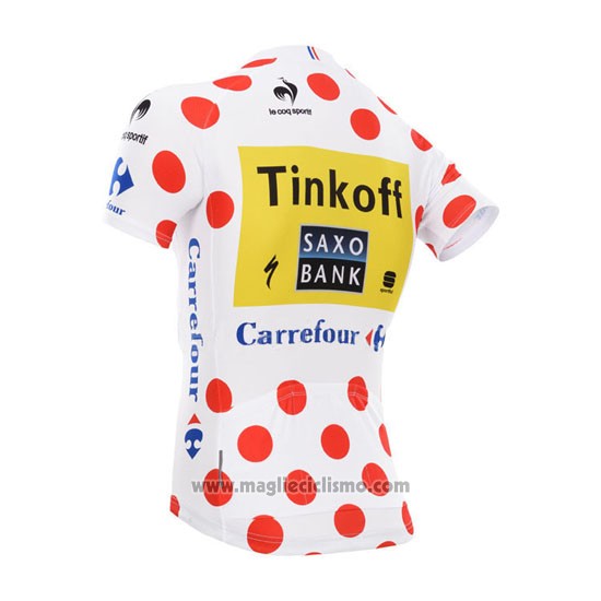 2014 Abbigliamento Ciclismo Saxobank Lider Bianco e Rosso Manica Corta e Salopette